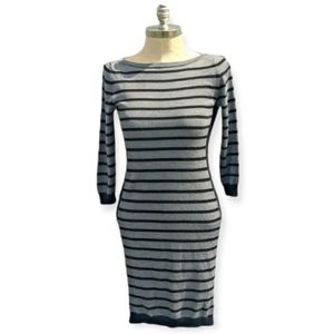 Ann Taylor black gray fitted sweater dress  Small